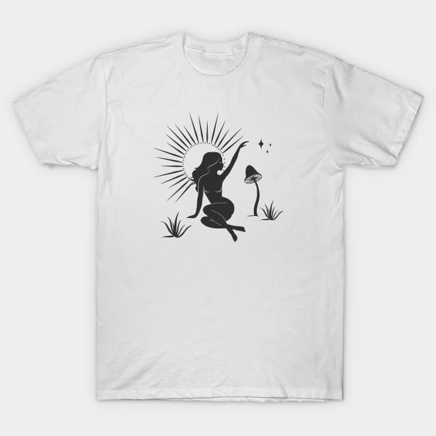 Sitting Sun Goddess T-Shirt by studioaartanddesign